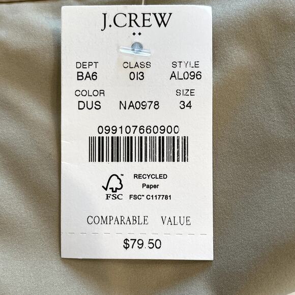 J.Crew Factory 9 Inch Tech Short Golf Performance Boat Vacation AL096 Dust 34 - Picture 11 of 13